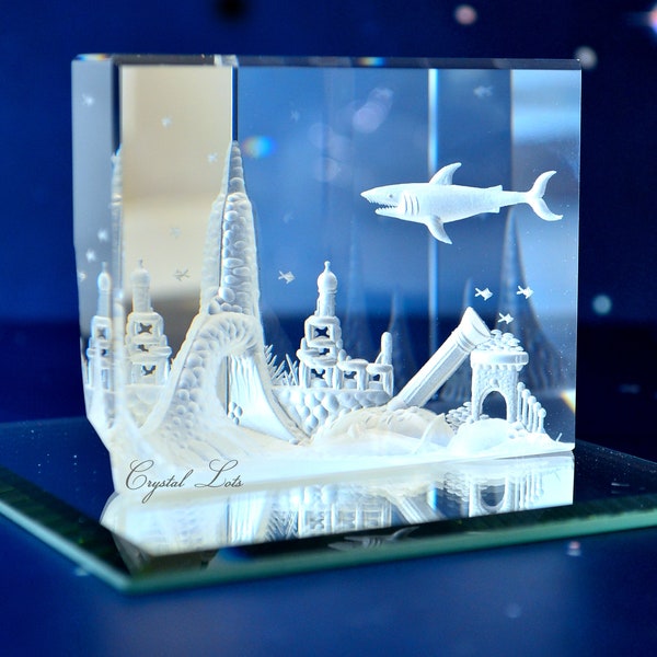 Steinbach Optical Crystal Undersea City of Atlantis German Glass Brand New Box