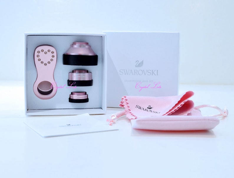 Swarovski Crystal Pink Smartphone Lens Set Fisheye Macro Kaleidoscope