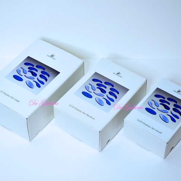 Swarovski Original Retail Blue Acrylic Display Stands 3 Box Sets  Brand New in Box