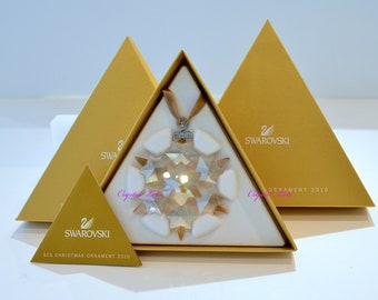 Swarovski 2010 SCS Gold Crystal Christmas Ornament - Mint in Box