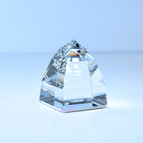 Swarovski Crystal Pyramid Paperweight Clear Collectible Piece Made in Austria