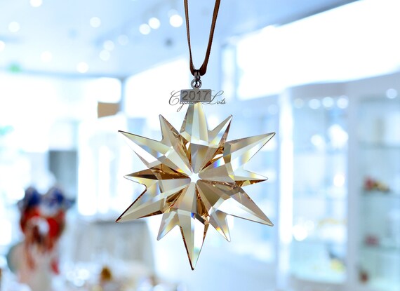 Swarovski 2017 SCS Christmas Star Ornament Golden Shadow Brand | Etsy