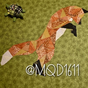 Geometric Fox Foundation Paper Pieced Quilt Pattern Block From The Geometric Creatures Series