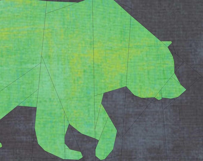 Bear Paper Pieced Block Pattern in PDF - Etsy Denmark