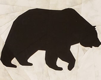 Bear Silhouette Paper Pieced Quilt Pattern Block