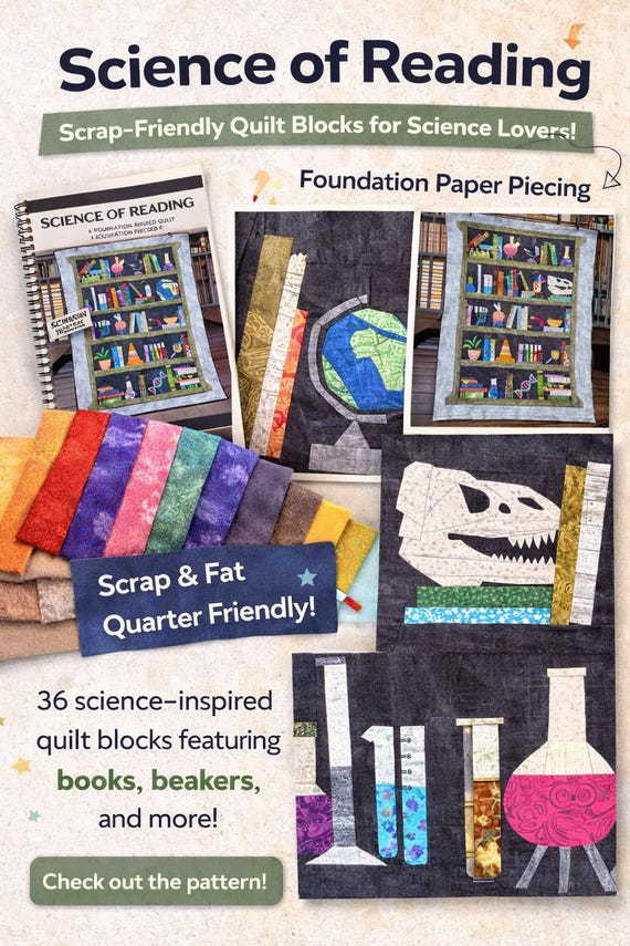 Science of Reading Quilt Bundle: 76"x82" FPP Quilt Patterns (Digital PDF)
