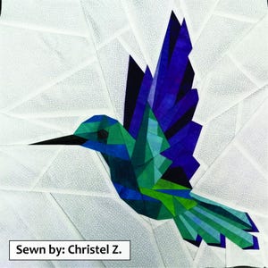 Geometric Hummingbird Foundation Paper Pieced Quilt Pattern Block From ...