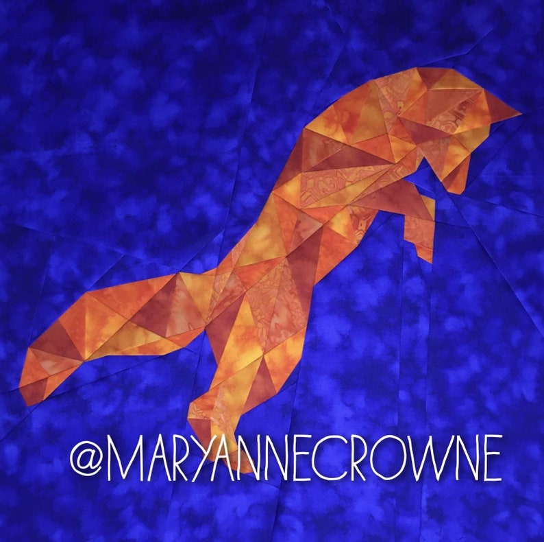 Geometric Fox Foundation Paper Pieced Quilt Pattern Block From the ...