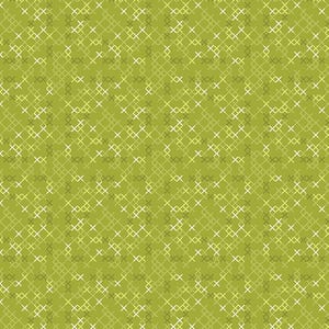 May include: A seamless pattern featuring a lime green background with a repeating design of small, intersecting cross shapes in shades of white, yellow, and olive green. The pattern creates a textured, all-over effect.