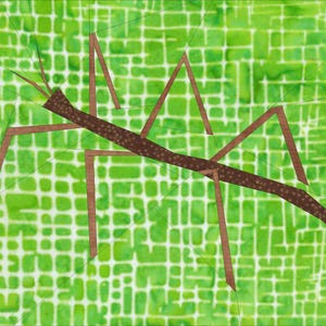 Walking Stick Insect Bug Paper Pieced Quilt Pattern Block 16&quot;x12&quot;