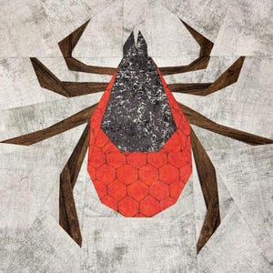 Tick Bug Insect Paper Pieced Quilt Pattern Block 12&quot;x12&quot;