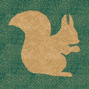 Squirrel Silhouette Paper Pieced Quilt Pattern Block