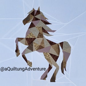 Geometric Horse Foundation Paper Pieced Quilt Pattern Block From The Geometric Creatures Series