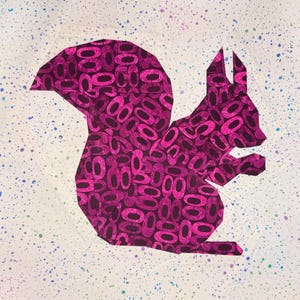 Squirrel Silhouette Paper Pieced Quilt Pattern Block