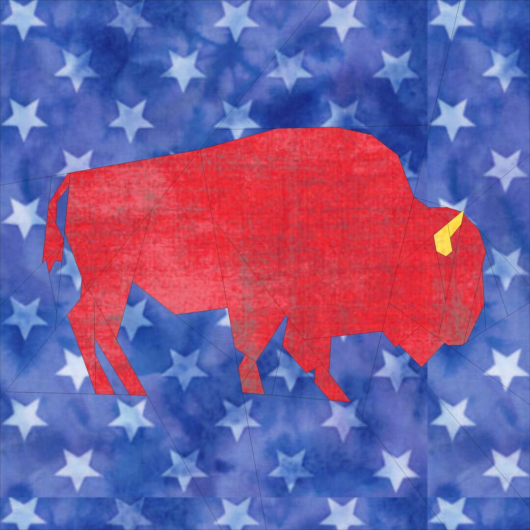 Bison Animal Western Foundation Paper Pieced Block 12