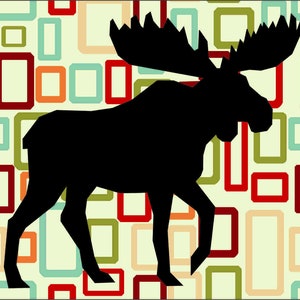 Moose Silhouette Paper Pieced Quilt Pattern Block