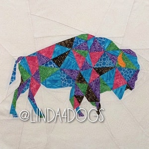 Geometric Bison Foundation Paper Pieced Quilt Pattern Block From The Geometric Creatures Series image 3