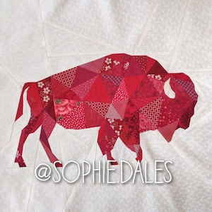 Geometric Bison Foundation Paper Pieced Quilt Pattern Block From The Geometric Creatures Series image 1