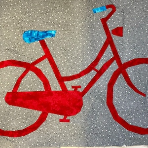Niederländischer Beach Cruiser Fahrrad-Papierstück-Quiltmusterblock