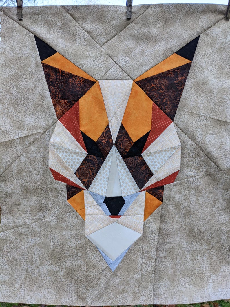 Abstract Fox Foundation Paper Pieced Quilt Pattern Block From the ...