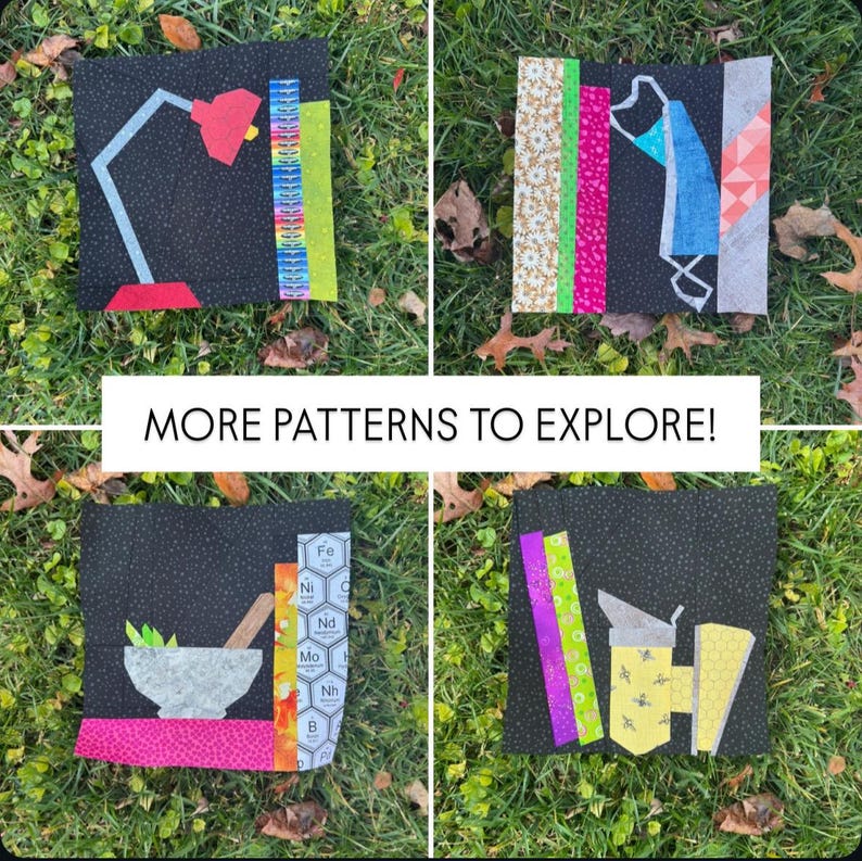 Nuclear Waste Barrel Bookcase Quilt Pattern FPP 10