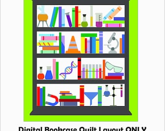 Bookcase Quilt Layout Pattern (Individual Bookcase Blocks NOT Included)