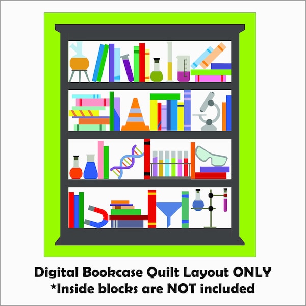 Bookcase Quilt Layout Pattern (Individual Bookcase Blocks NOT Included)