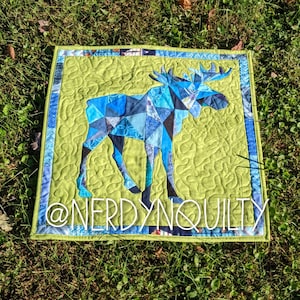Geometric Moose Foundation Paper Pieced Quilt Pattern Block From The Geometric Creatures Series