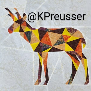 Geometric Pronghorn Foundation Paper Pieced Quilt Pattern Block From The Geometric Creatures Series