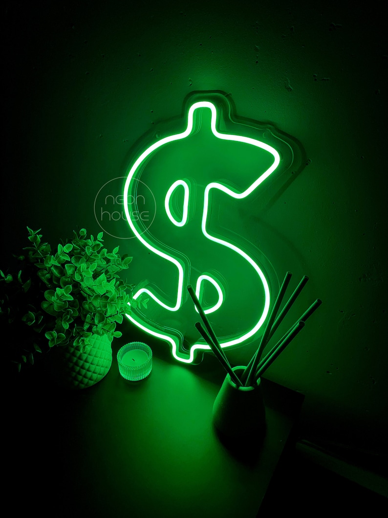 Dollar Neon Sign Money LED Neon sign Custom Neon Sign | Etsy