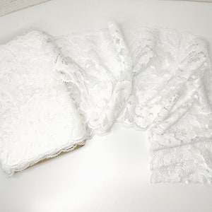 Wunderschöne breite braut florale Spitze Double Scallop Border Spitze Hochzeit Scrapbook Craft 3d Strukturierte Spitze