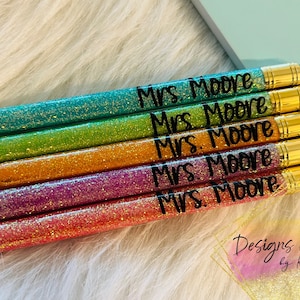 Custom Glitter Mechanical Pencil Set | Teacher Gift image 5