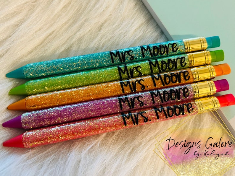 Custom Glitter Mechanical Pencil Set | Teacher Gift image 5