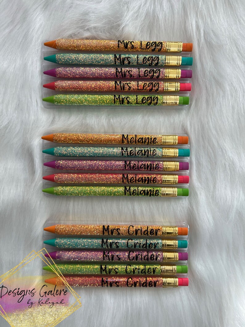Custom Glitter Mechanical Pencil Set | Teacher Gift image 8