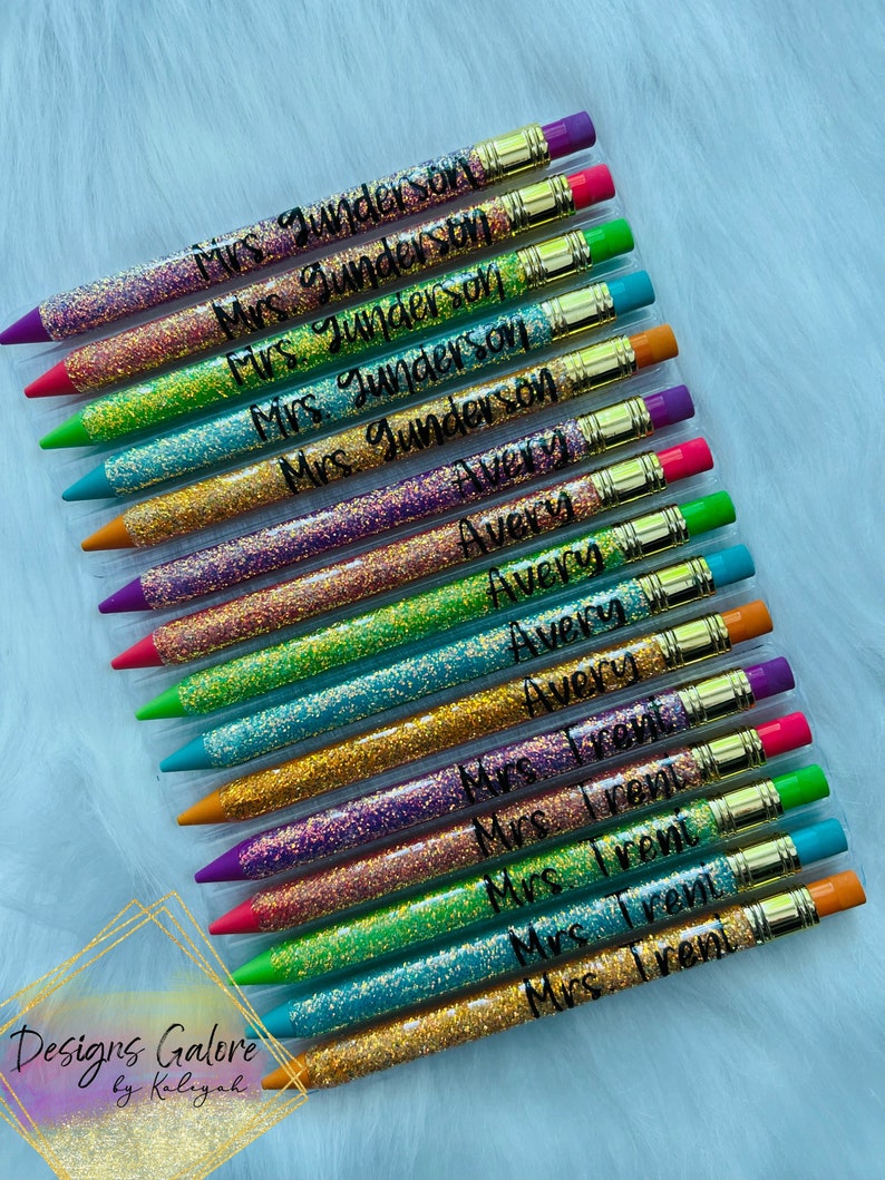 Custom Glitter Mechanical Pencil Set | Teacher Gift image 7