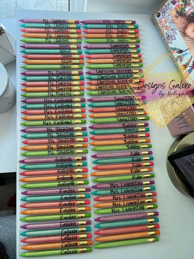 Custom Glitter Mechanical Pencil Set | Teacher Gift image 4