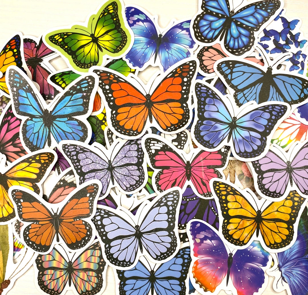 50 Pcs Butterfly Waterproof Stickers Insects Water Bottle - Etsy
