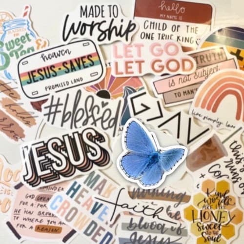 50 Pcs Jesus Waterproof Stickers Religious Water Bottle Etsy