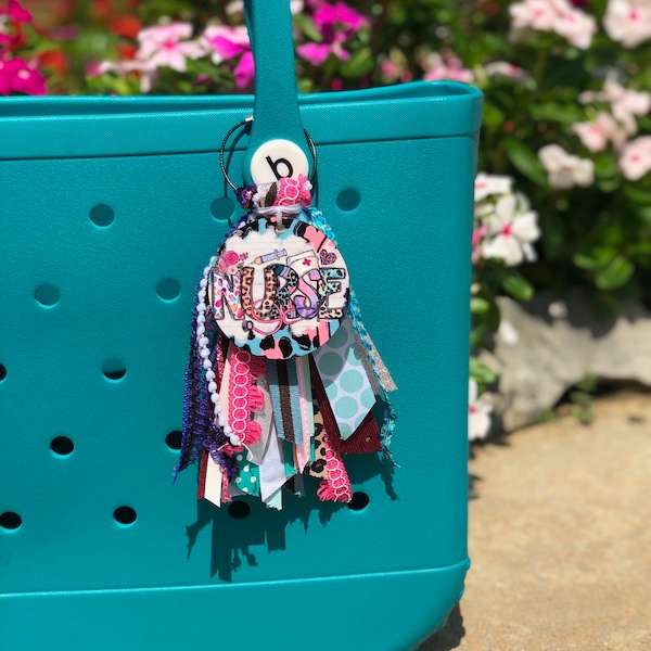 Accesorio con dije de cinta de enfermera para bolso de playa, espejo de coche, mochila