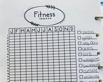 Printable Fitness Tracker for Bullet Journal