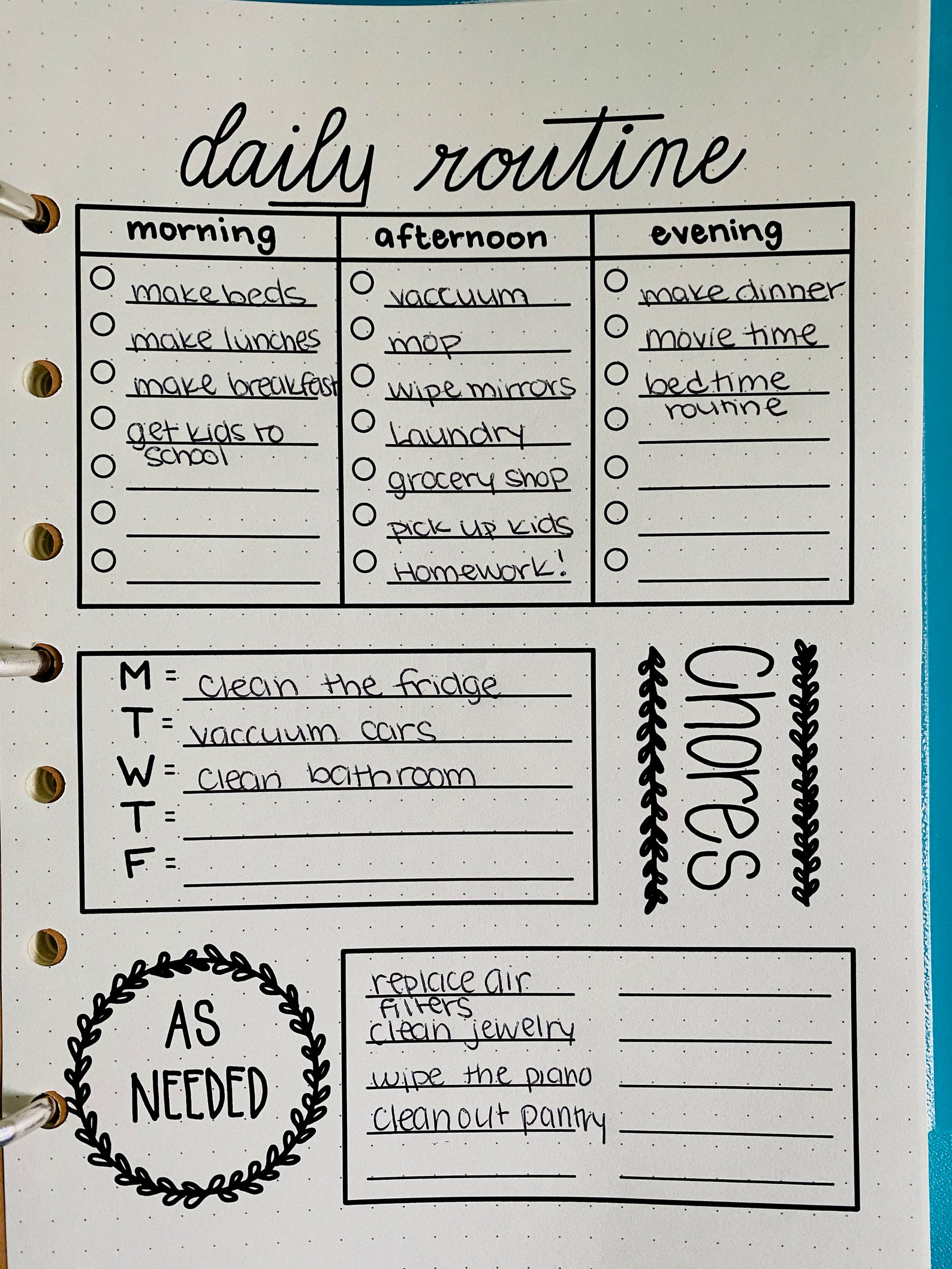 Printable Bullet Journal Daily Routine Page - Etsy Singapore