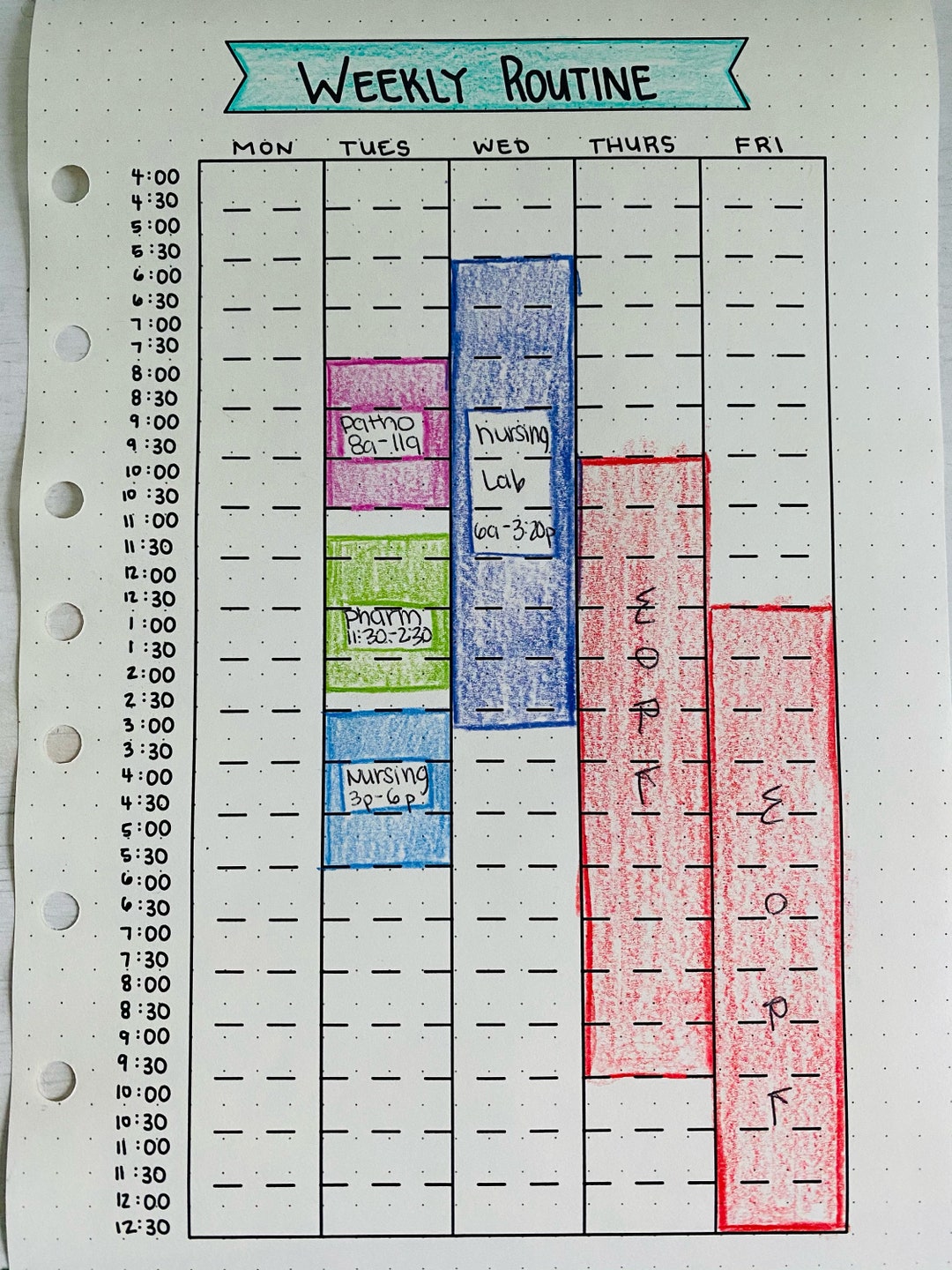 Weekly Routine Journal Printable Weekly Routine Bullet Journal Page - Etsy