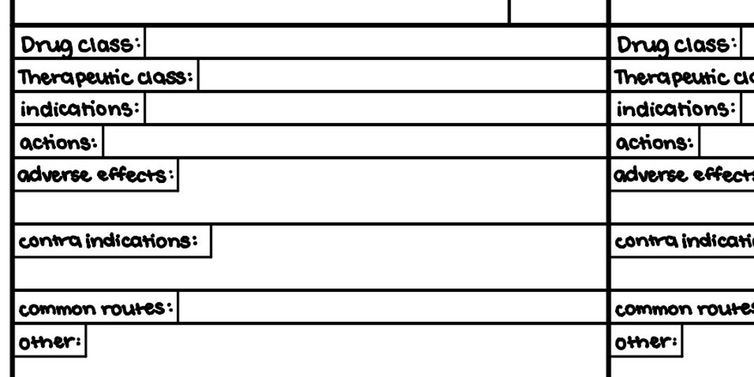 Printable Medication Flashcards for Nursing Etsy