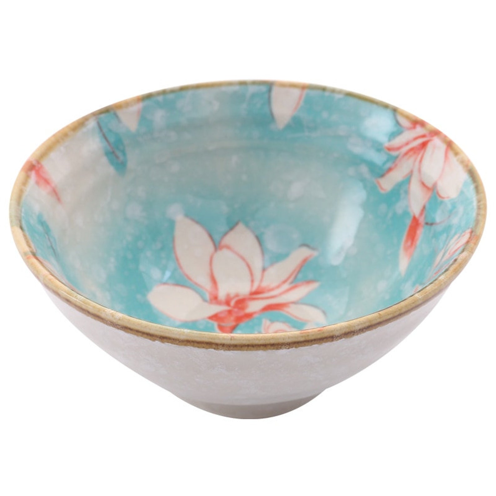 1PC Japanese Style Cherry Blossom Ceramic Bowl Pink and Blue Etsy