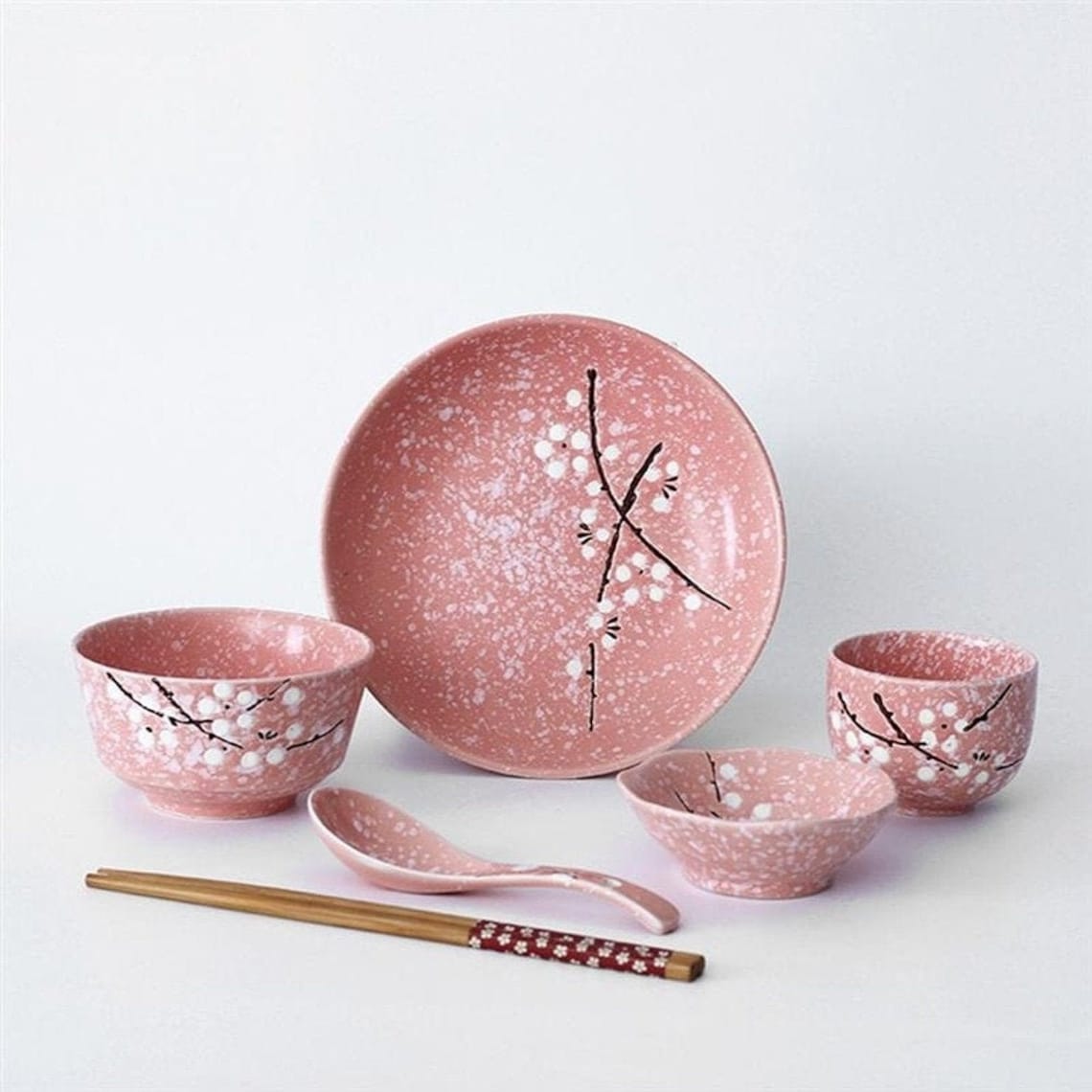 Cherry Blossom Ceramic Tableware Set Sakura Creative Ceramic Etsy