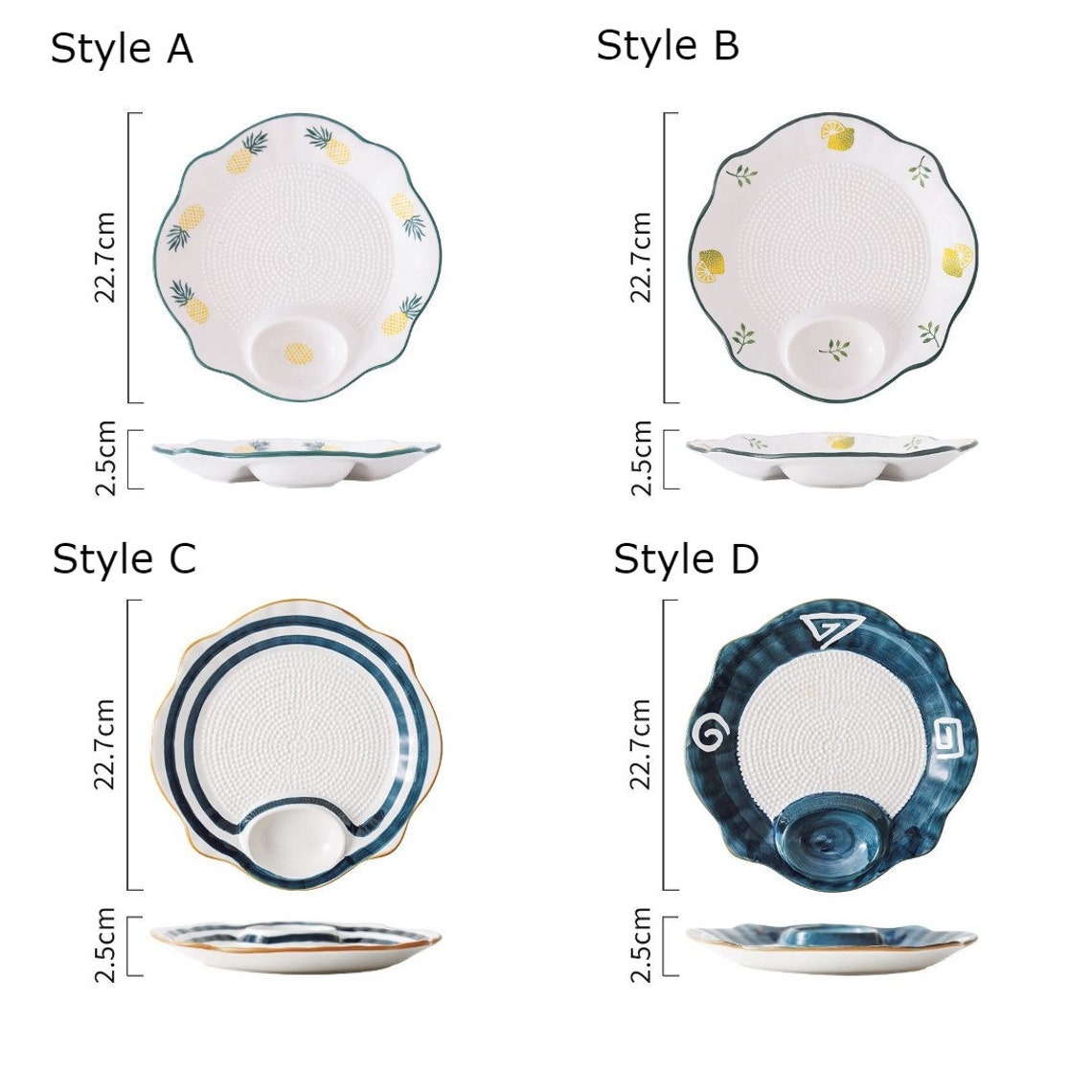 Japanese Style Ceramic Plate with Sauce Dish Ceramic Sushi Etsy