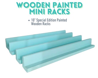 Mini Mahjong Racks (10", Set of 4)  |  Wooden, Painted  |  Blue Color  |  Perfect for Mini Travel Mahjong Tiles