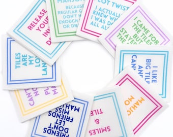 MAHJONG NAPKINS | 5'' x 5'' Luxury, Linen-Feel, Eco-Friendly- Multipack of all 10 designs (50 pack, 5 of each)