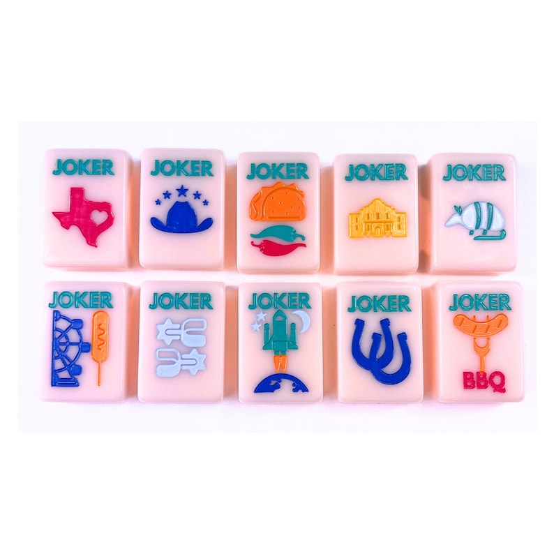 Texas Mahjong American Mah Jongg TX Mahj Tile Set Modern Colorful Creative Crack Bam Dot!