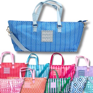 MAHJONG TOTE BAG  |  Wide with Zipper Closure